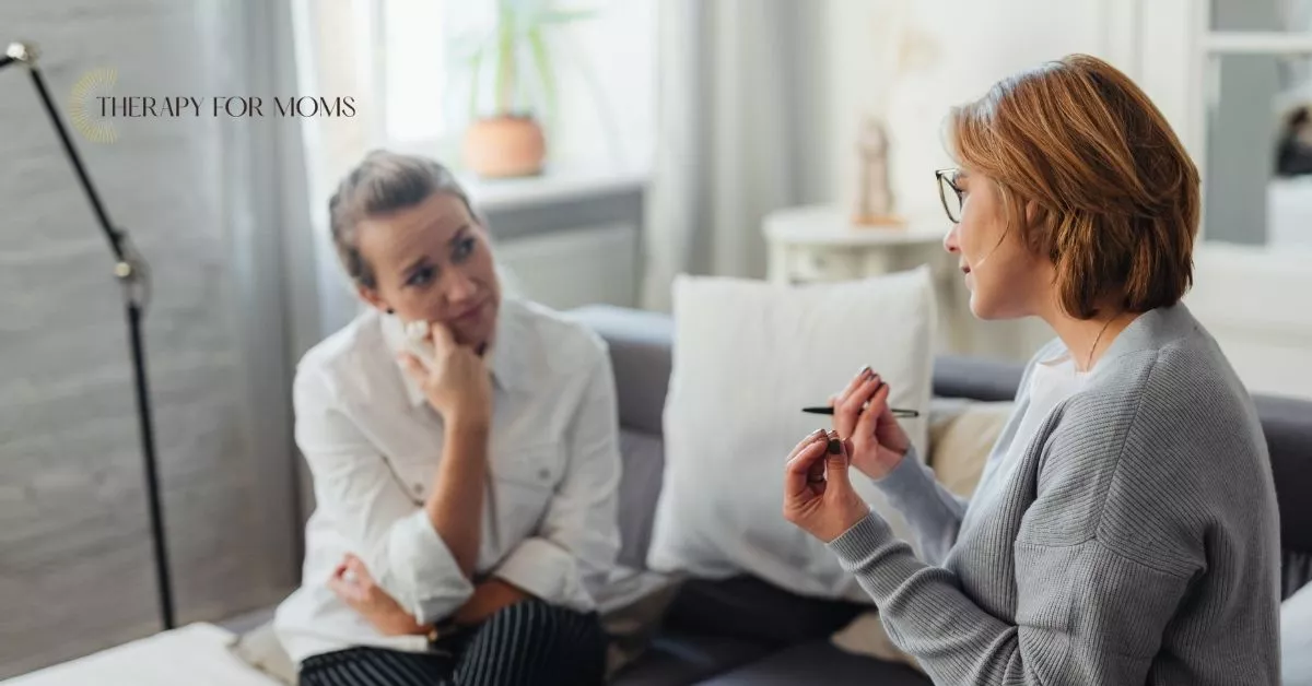 Woman receiving postpartum OCD treatment.